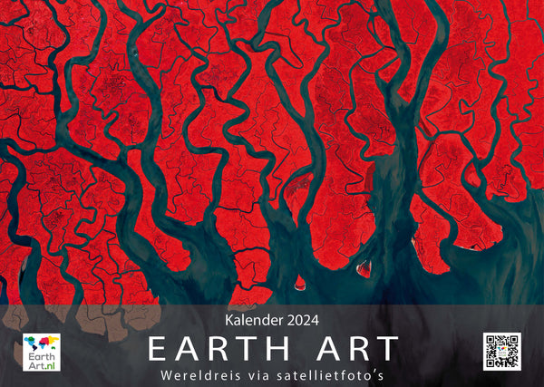 Earth Art kalender 2024 - Grote fotokalender met satellietfoto's - liggend A3 formaat