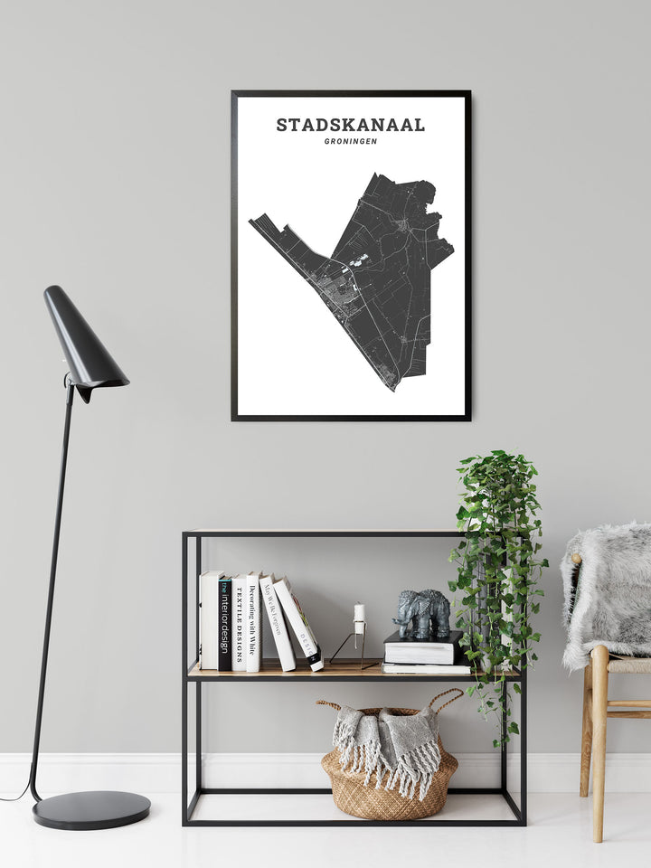 Kaart van de gemeente Stadskanaal op poster, dibond, acrylglas en meer