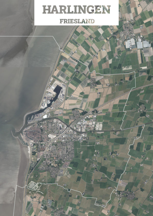 Luchtfoto van de gemeente Harlingen