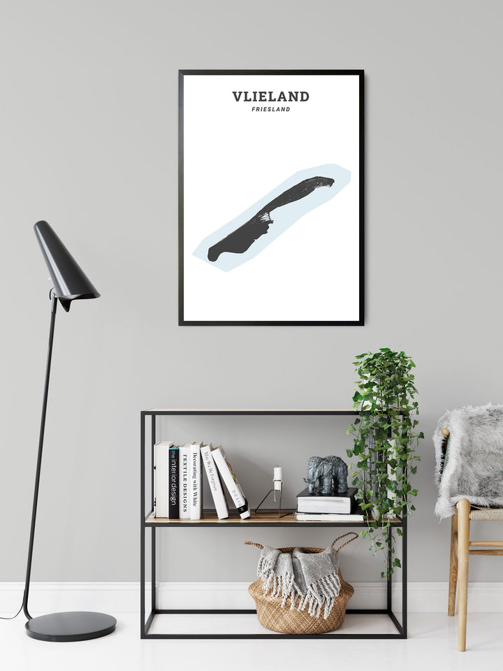 Kaart van de gemeente Vlieland op poster, dibond, acrylglas en meer