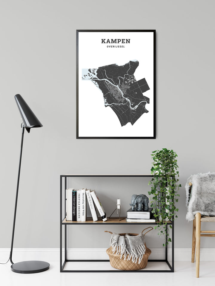 Kaart van de gemeente Kampen op poster, dibond, acrylglas en meer