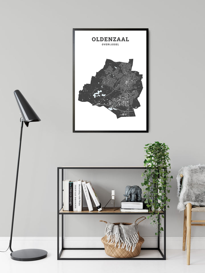 Kaart van de gemeente Oldenzaal op poster, dibond, acrylglas en meer