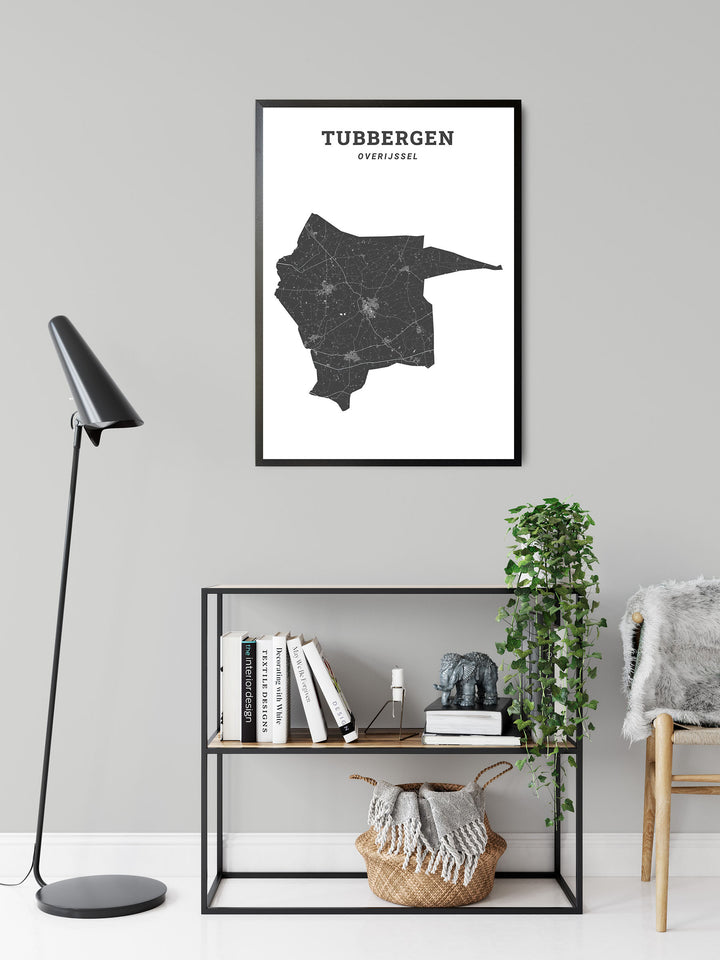 Kaart van de gemeente Tubbergen op poster, dibond, acrylglas en meer