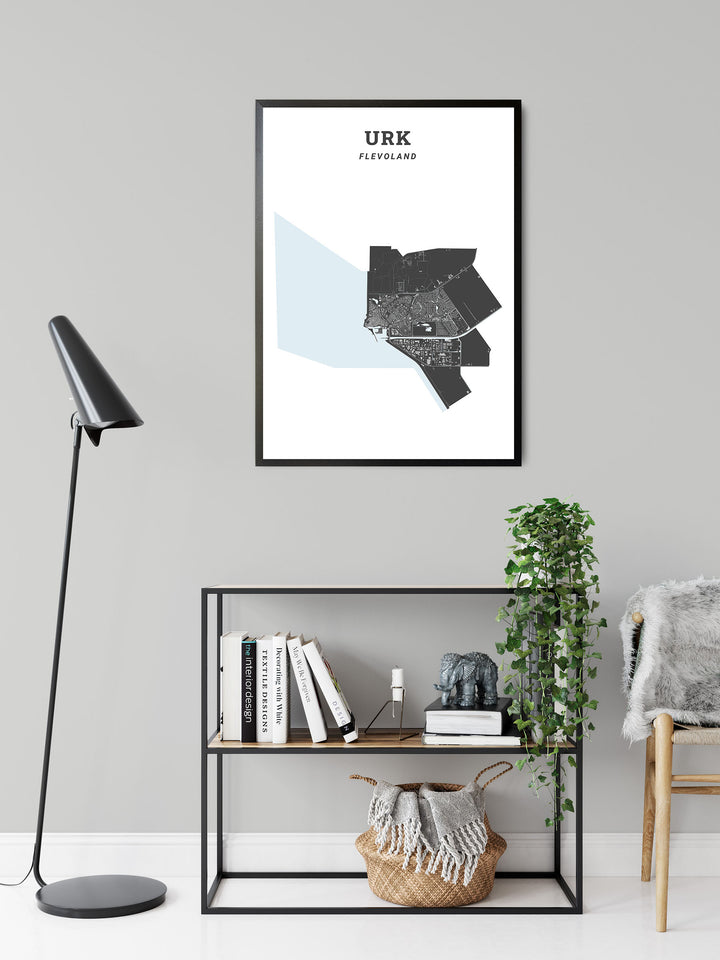 Kaart van de gemeente Urk op poster, dibond, acrylglas en meer