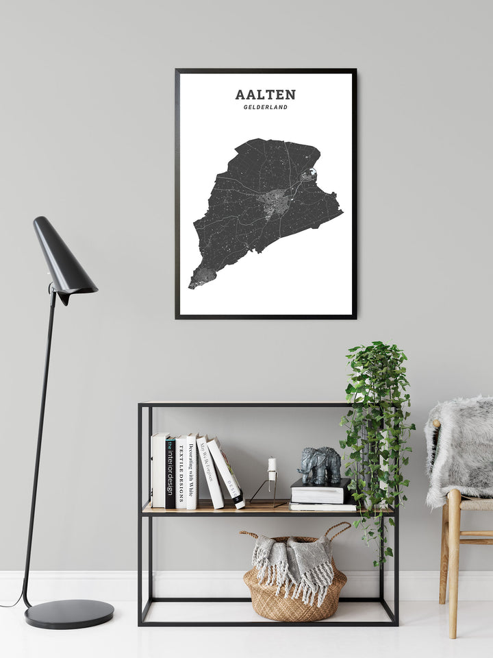 Kaart van de gemeente Aalten op poster, dibond, acrylglas en meer
