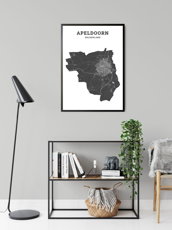 Kaart van de gemeente Apeldoorn op poster, dibond, acrylglas en meer