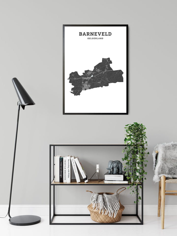 Kaart van de gemeente Barneveld op poster, dibond, acrylglas en meer