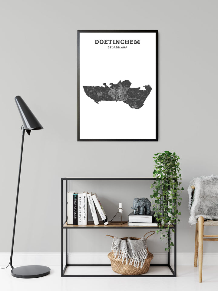 Kaart van de gemeente Doetinchem op poster, dibond, acrylglas en meer