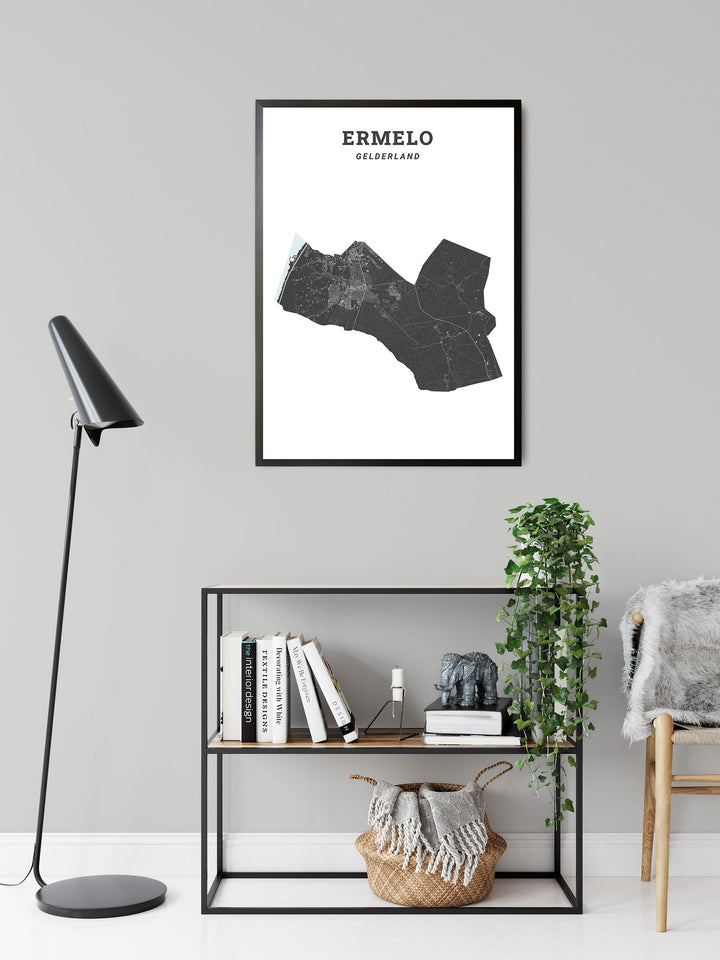 Kaart van de gemeente Ermelo op poster, dibond, acrylglas en meer