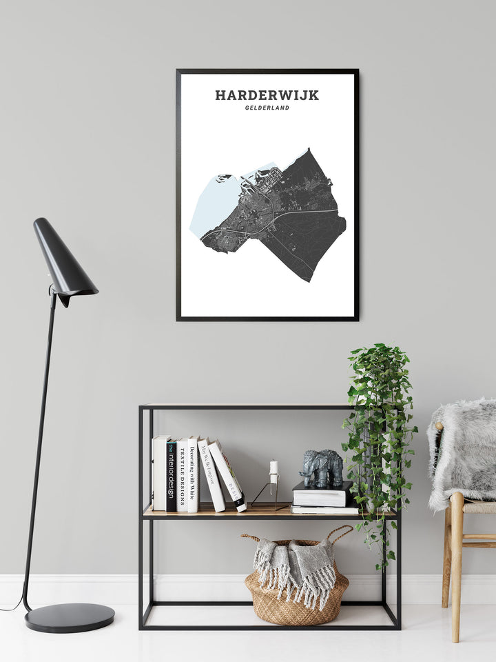Kaart van de gemeente Harderwijk op poster, dibond, acrylglas en meer