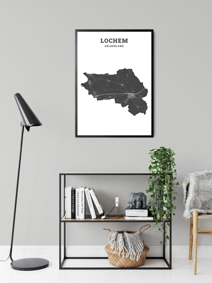 Kaart van de gemeente Lochem op poster, dibond, acrylglas en meer