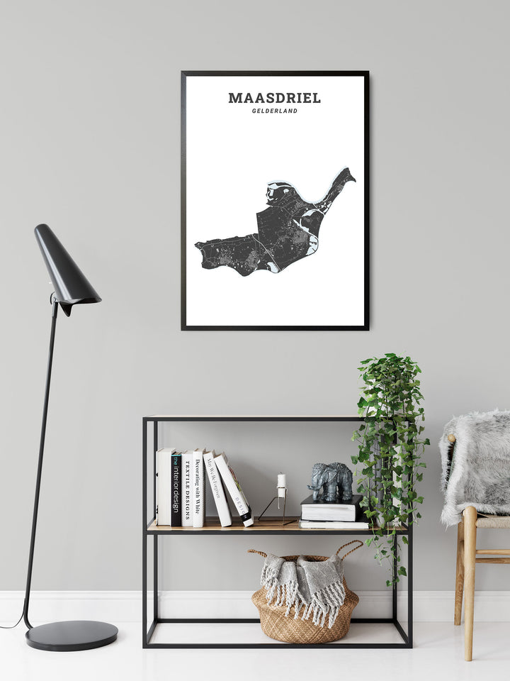 Kaart van de gemeente Maasdriel op poster, dibond, acrylglas en meer
