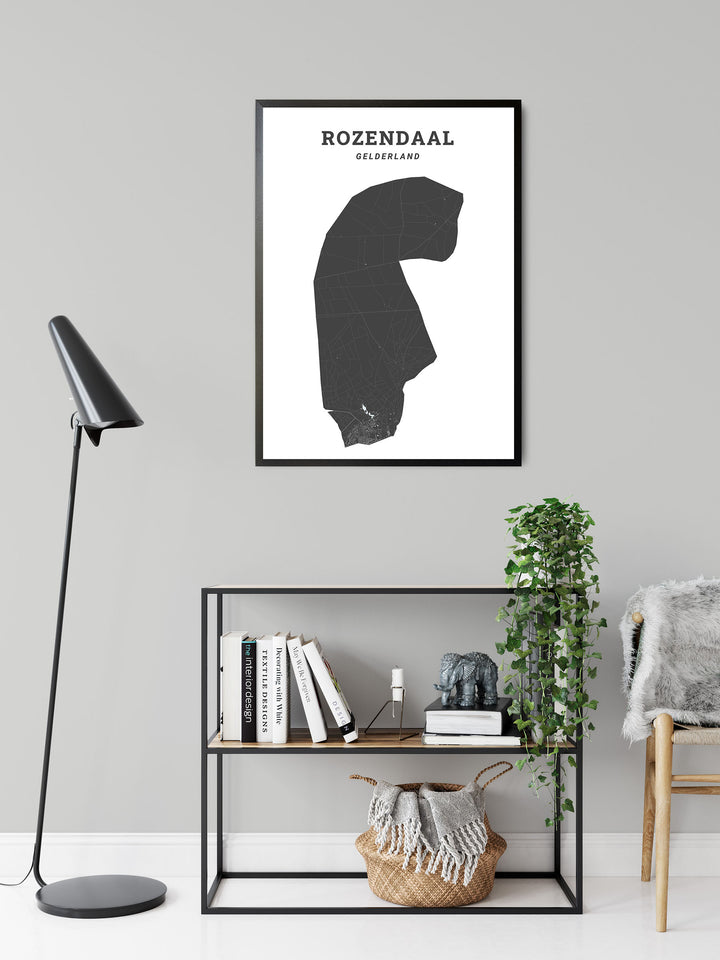 Kaart van de gemeente Rozendaal op poster, dibond, acrylglas en meer