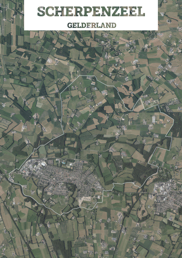 Luchtfoto van de gemeente Scherpenzeel
