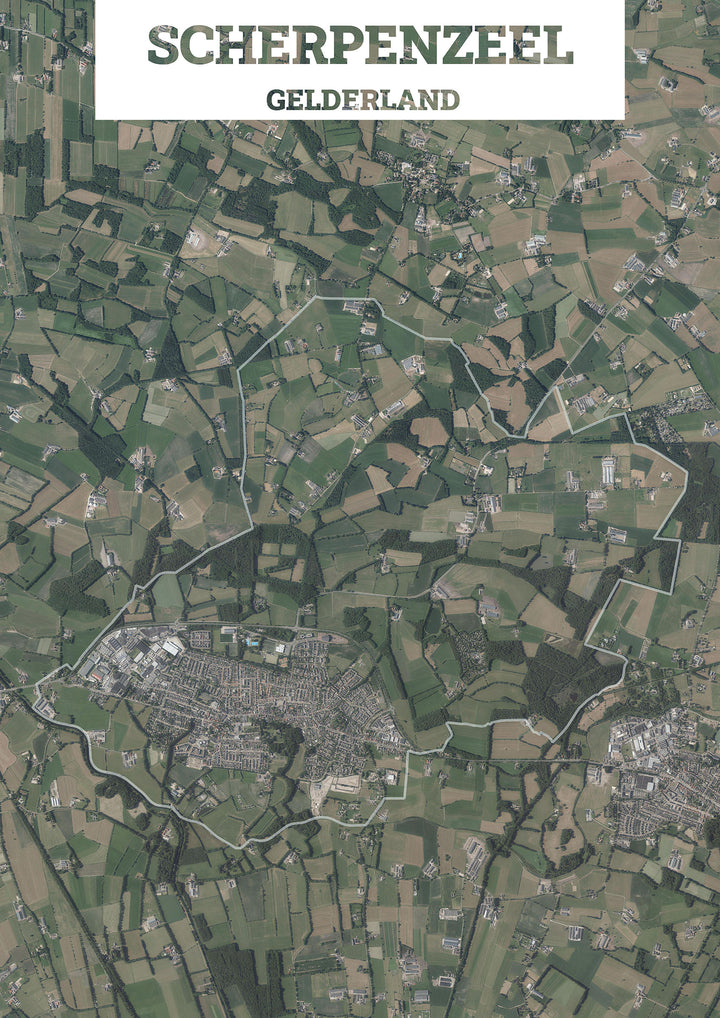 Luchtfoto van de gemeente Scherpenzeel