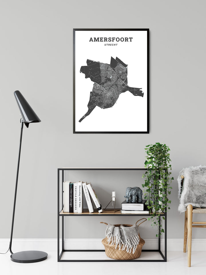 Kaart van de gemeente Amersfoort op poster, dibond, acrylglas en meer
