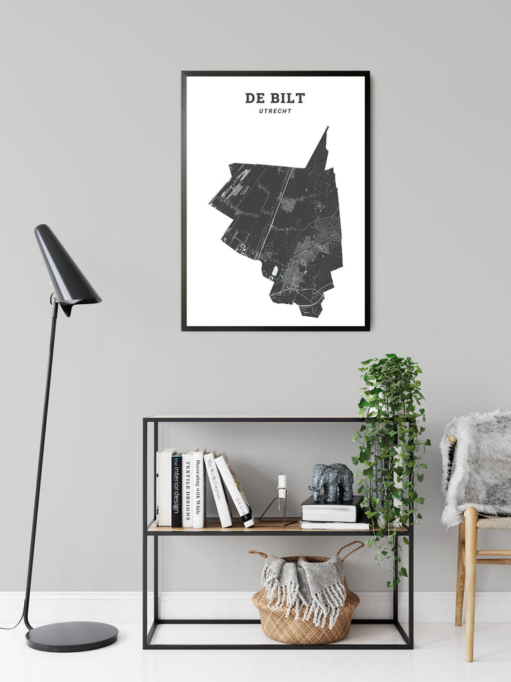 Kaart van de gemeente De Bilt op poster, dibond, acrylglas en meer