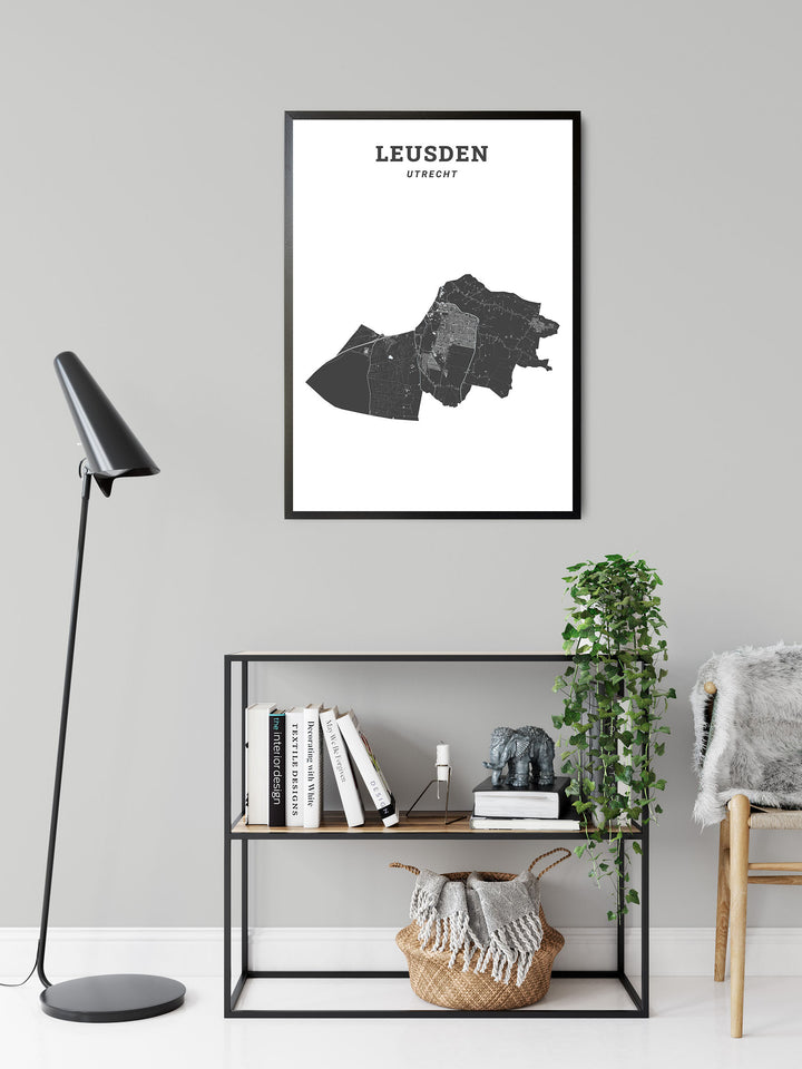 Kaart van de gemeente Leusden op poster, dibond, acrylglas en meer