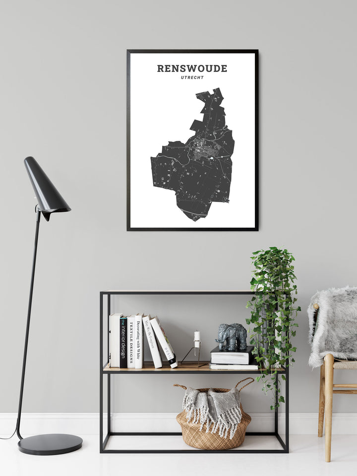 Kaart van de gemeente Renswoude op poster, dibond, acrylglas en meer