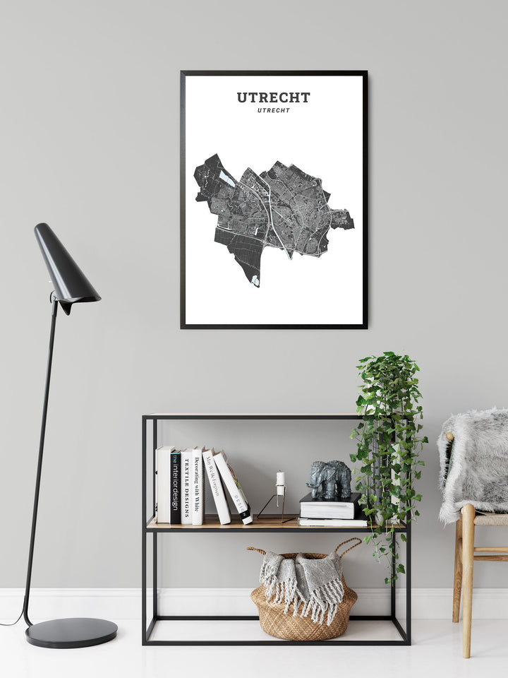Kaart van de gemeente Utrecht op poster, dibond, acrylglas en meer