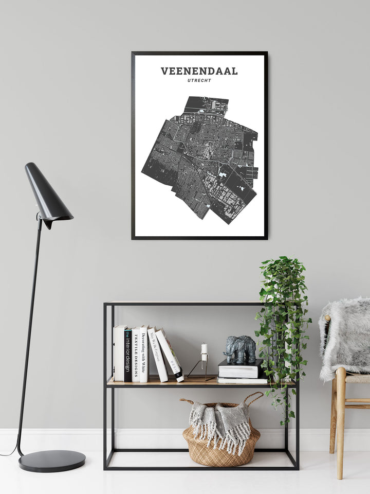 Kaart van de gemeente Veenendaal op poster, dibond, acrylglas en meer