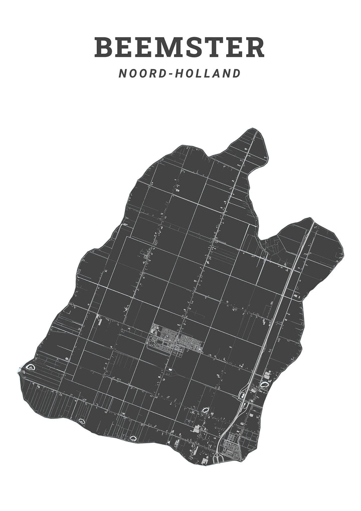 Kaart van de gemeente Beemster op poster, dibond, acrylglas en meer