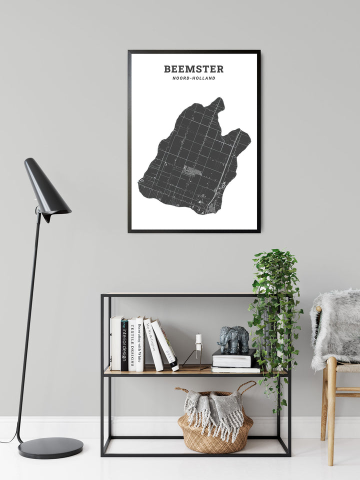 Kaart van de gemeente Beemster op poster, dibond, acrylglas en meer