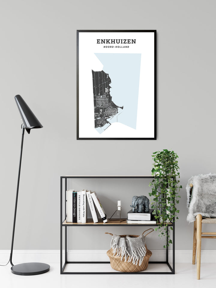 Kaart van de gemeente Enkhuizen op poster, dibond, acrylglas en meer