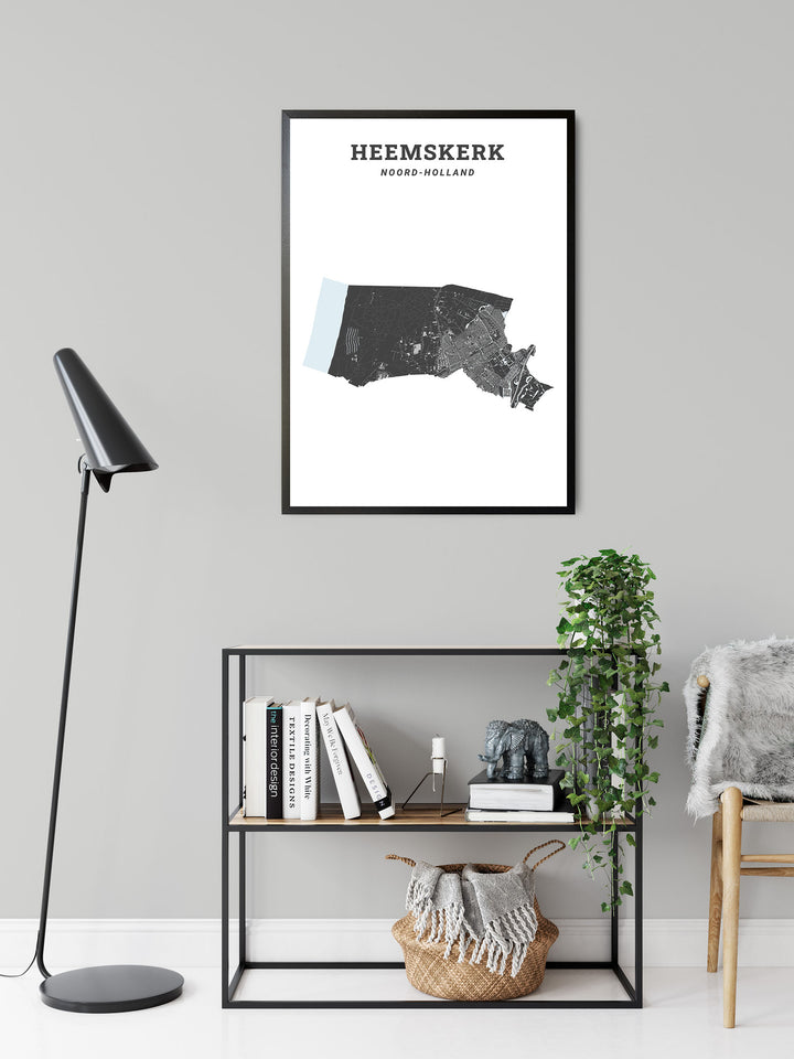 Kaart van de gemeente Heemskerk op poster, dibond, acrylglas en meer
