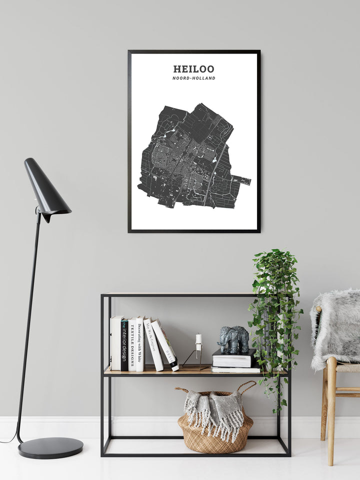 Kaart van de gemeente Heiloo op poster, dibond, acrylglas en meer