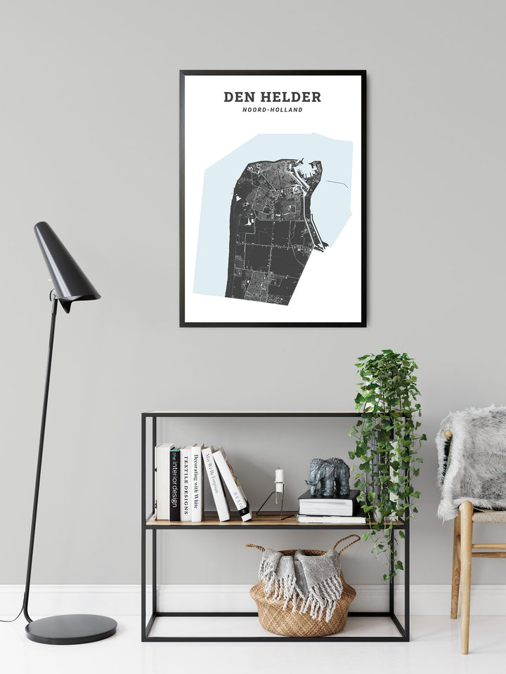 Kaart van de gemeente Den Helder op poster, dibond, acrylglas en meer