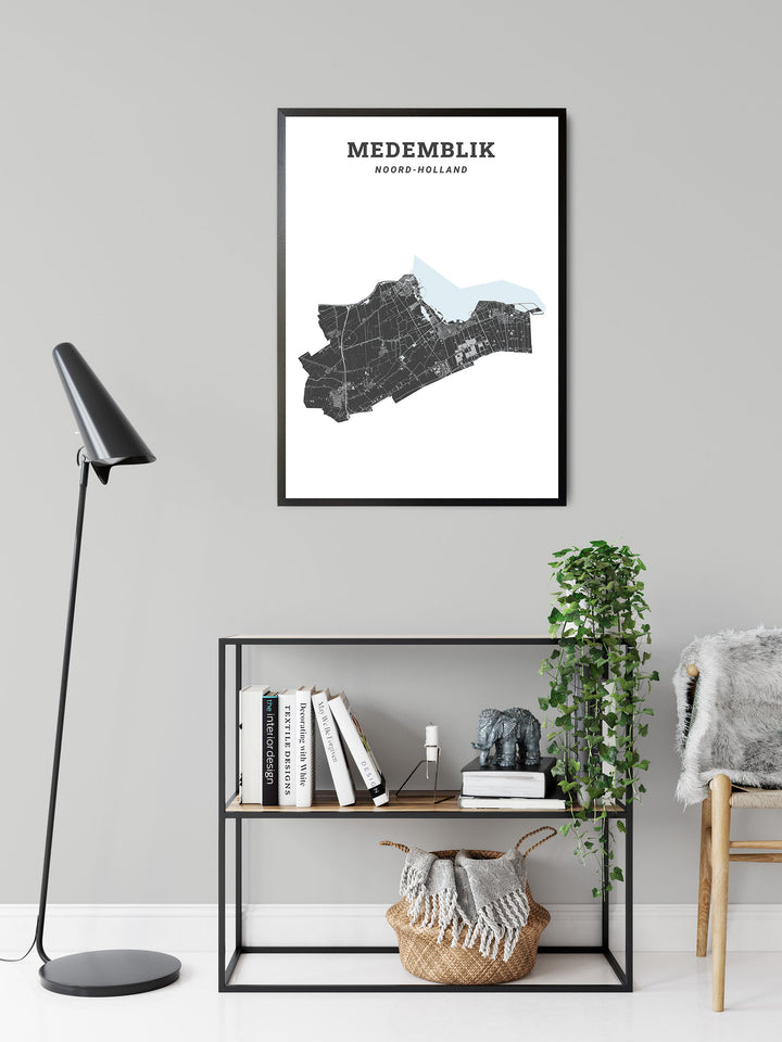 Kaart van de gemeente Medemblik op poster, dibond, acrylglas en meer