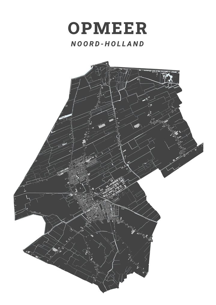 Kaart van de gemeente Opmeer op poster, dibond, acrylglas en meer
