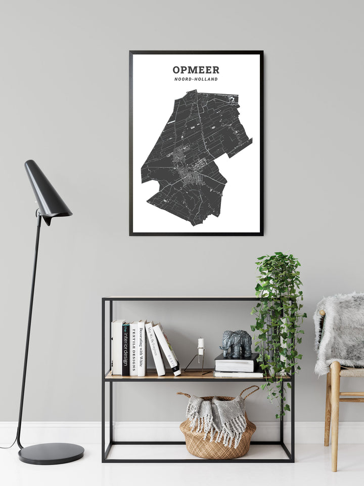 Kaart van de gemeente Opmeer op poster, dibond, acrylglas en meer