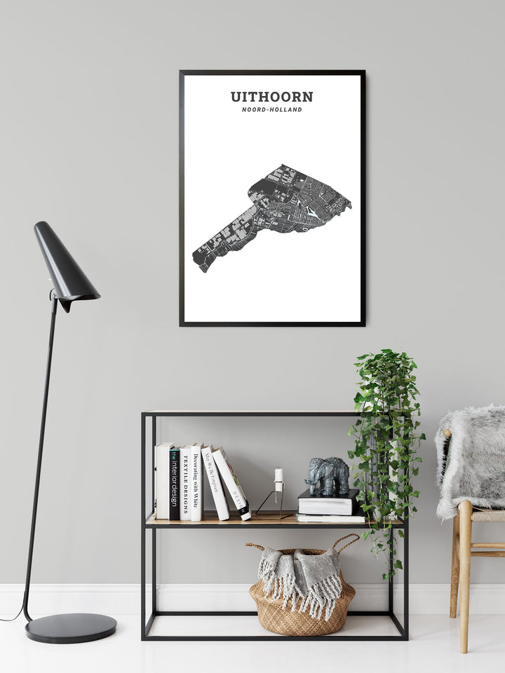 Kaart van de gemeente Uithoorn op poster, dibond, acrylglas en meer