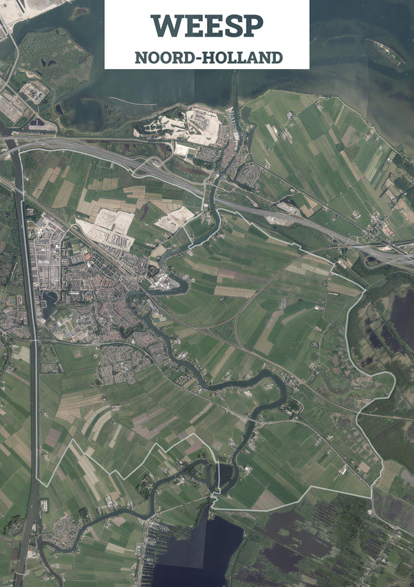 Luchtfoto van de gemeente Weesp