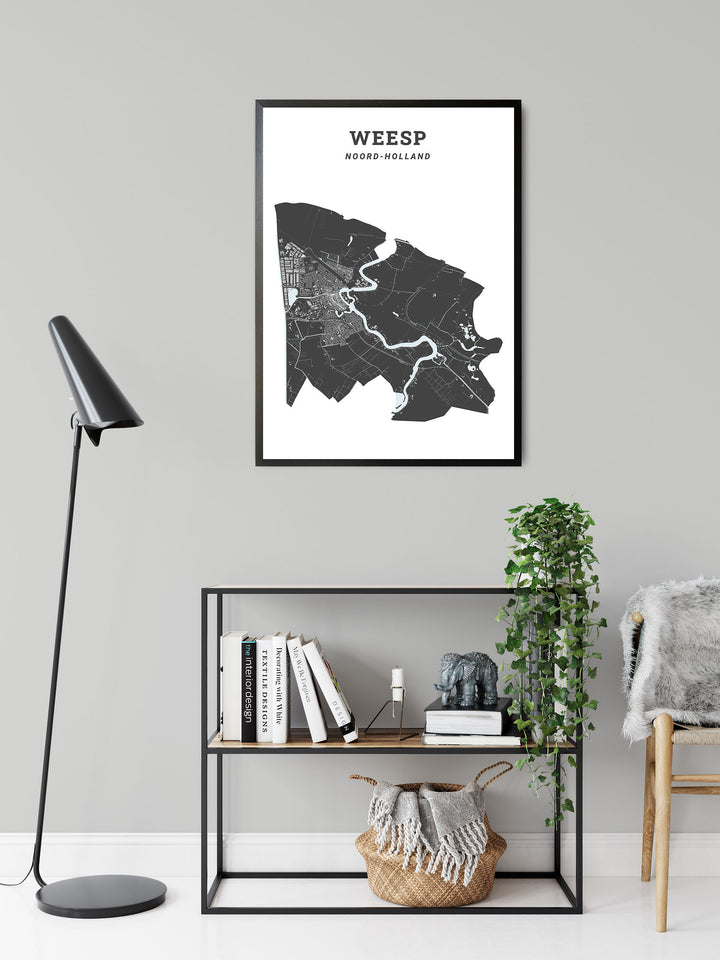 Kaart van de gemeente Weesp op poster, dibond, acrylglas en meer