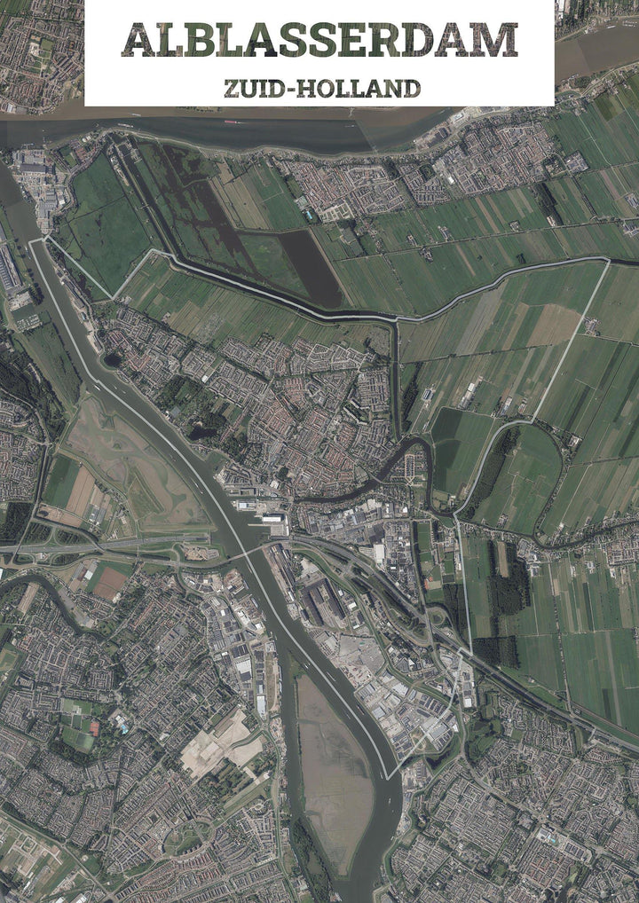 Luchtfoto van de gemeente Alblasserdam