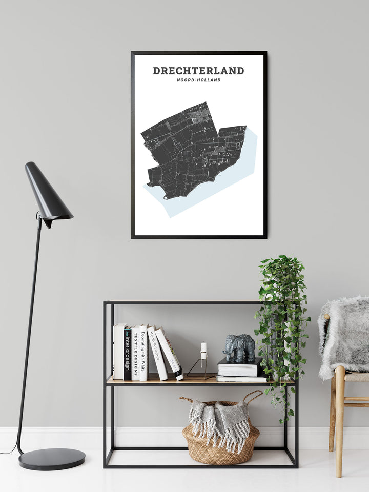 Kaart van de gemeente Drechterland op poster, dibond, acrylglas en meer