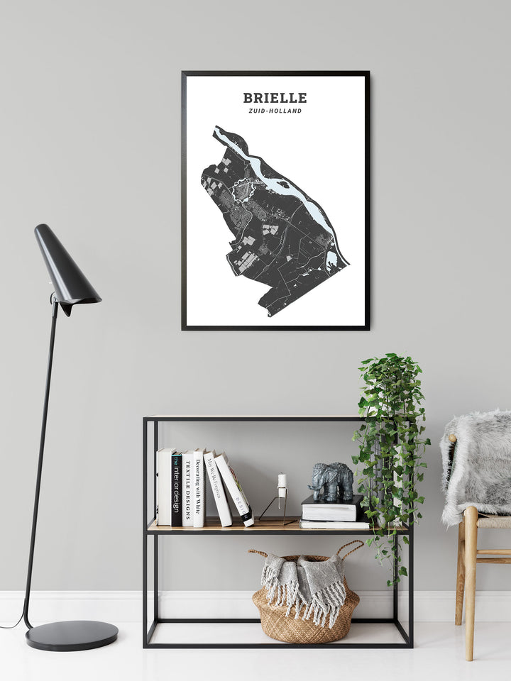 Kaart van de gemeente Brielle op poster, dibond, acrylglas en meer