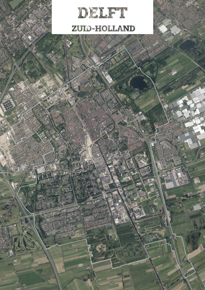 Luchtfoto van de gemeente Delft