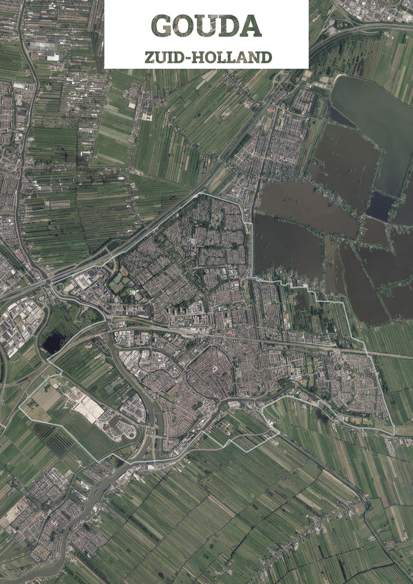 Luchtfoto van de gemeente Gouda