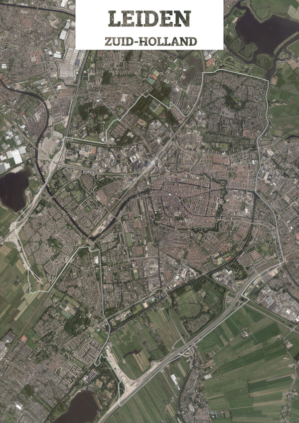 Luchtfoto van de gemeente Leiden