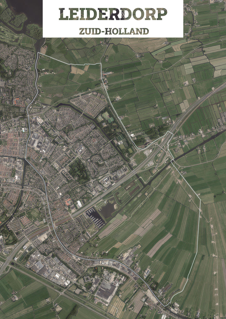 Luchtfoto van de gemeente Leiderdorp