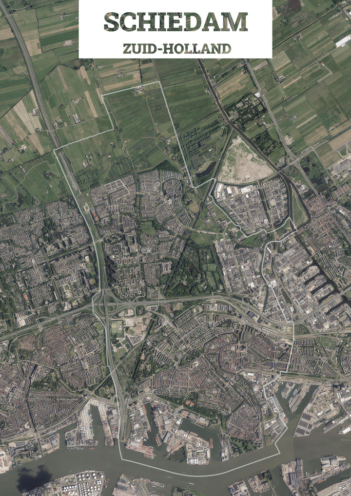 Luchtfoto van de gemeente Schiedam