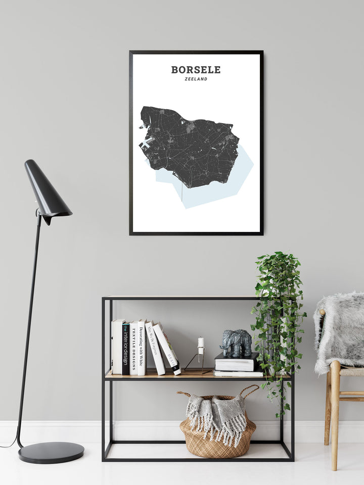 Kaart van de gemeente Borsele op poster, dibond, acrylglas en meer