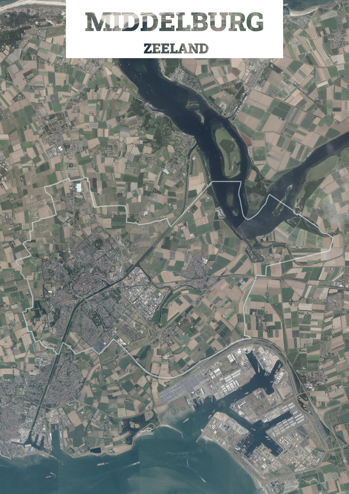 Luchtfoto van de gemeente Middelburg
