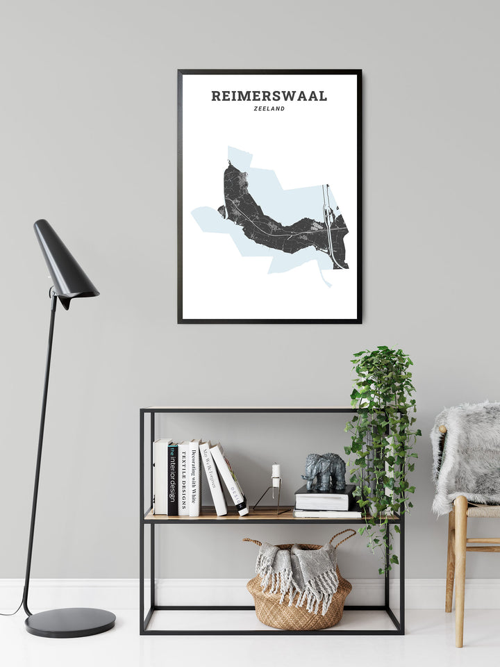 Kaart van de gemeente Reimerswaal op poster, dibond, acrylglas en meer