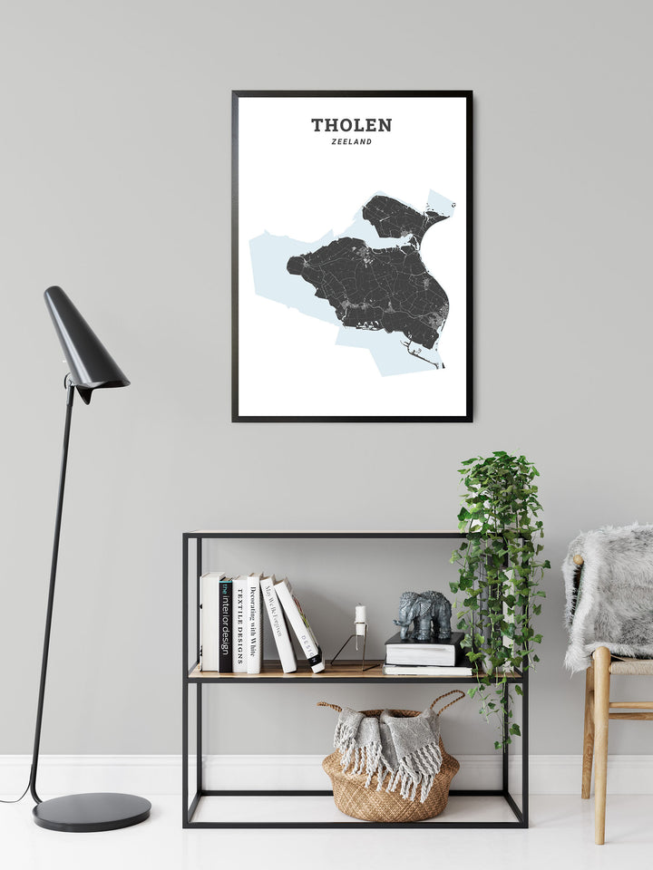Kaart van de gemeente Tholen op poster, dibond, acrylglas en meer