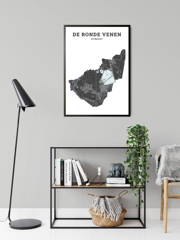 Kaart van de gemeente De Ronde Venen op poster, dibond, acrylglas en meer